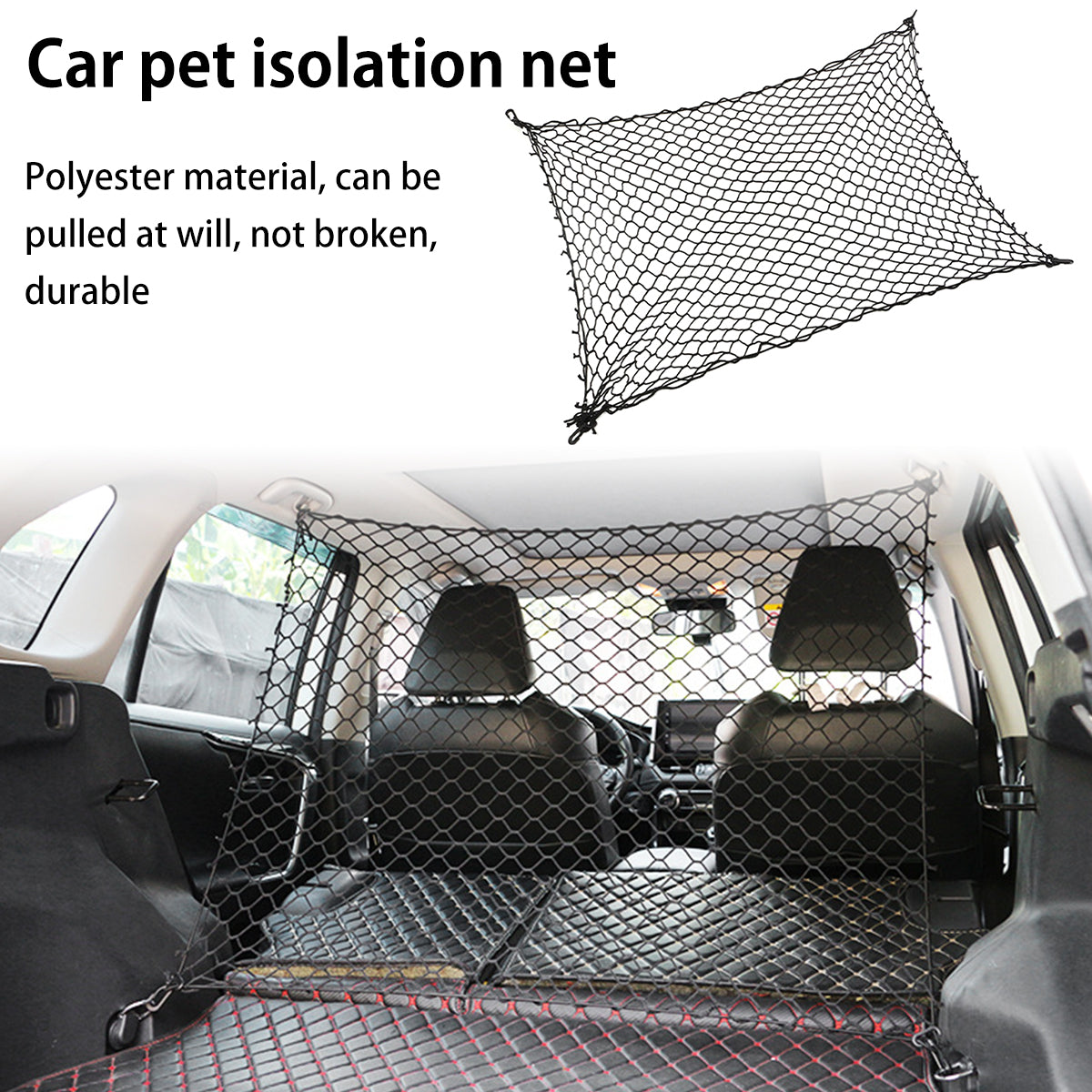 Foldable Dog Car Barrier Net — Elastic Durable Safety Fence with Hooks 2024
