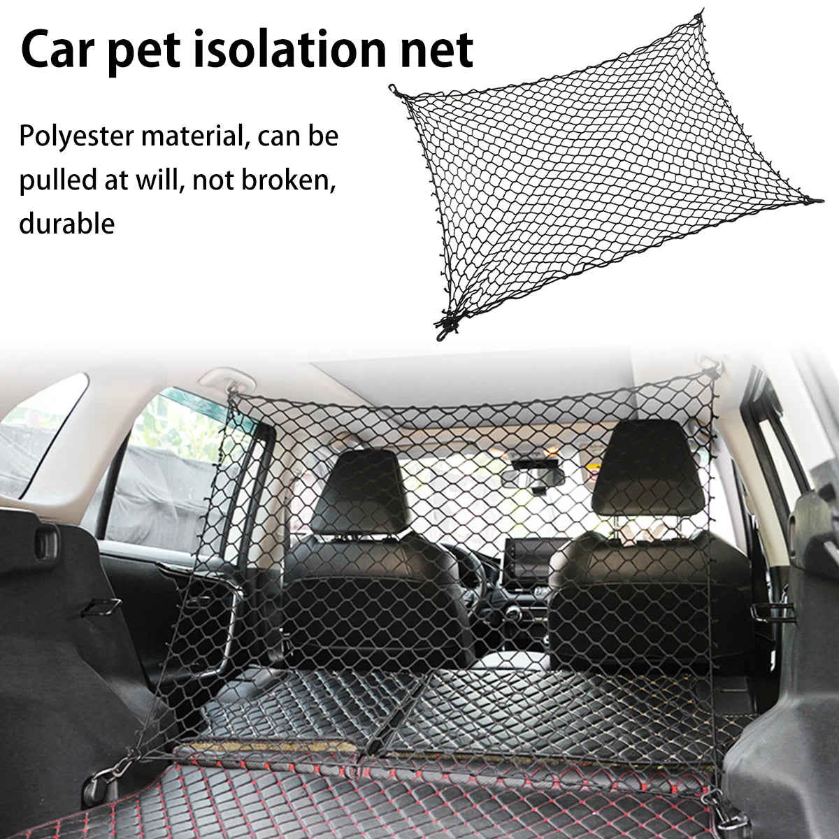 Foldable Dog Car Barrier Net — Elastic Durable Safety Fence with Hooks 2024