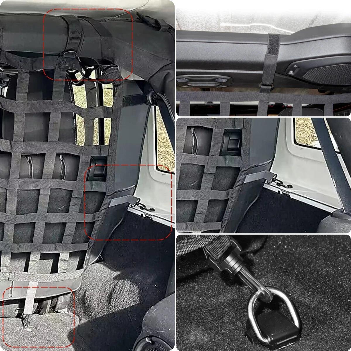 Dog Car Safety Barrier Net for Jeep Wrangler JK/JL/Gladiator 2007–2025