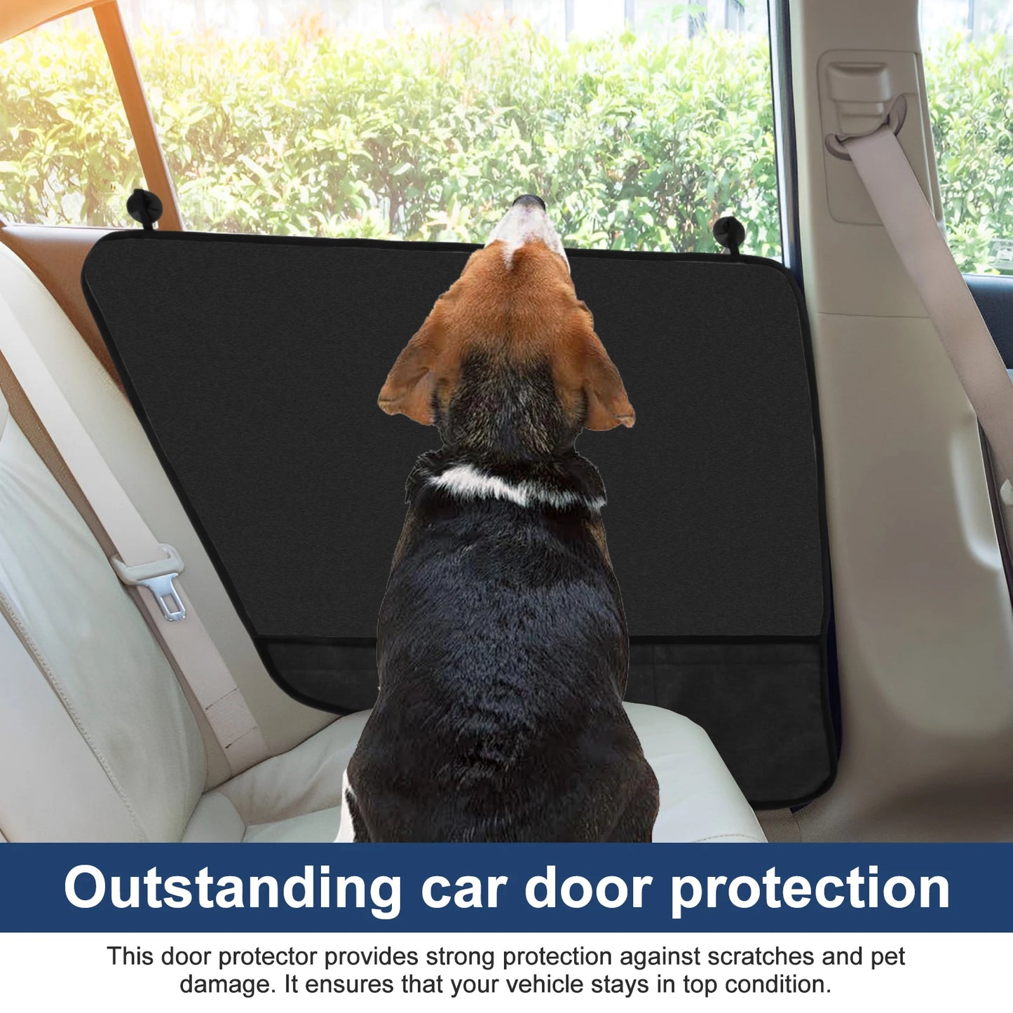 Dog Car Door Protector 2-Pack — 600D Oxford Washable with Pocket