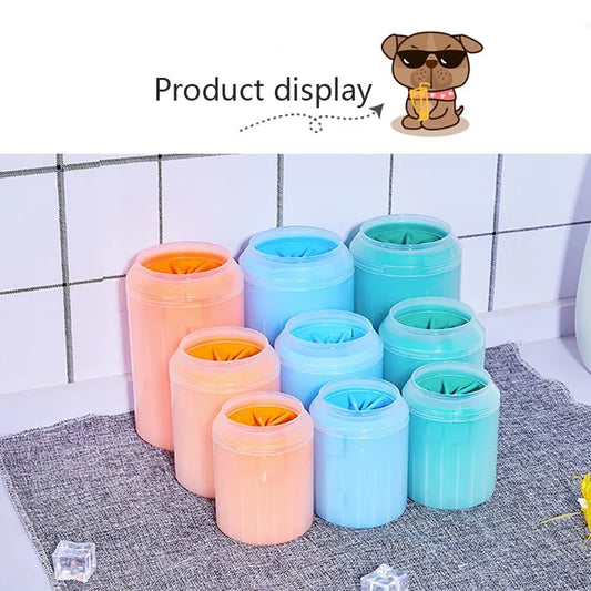 Portable Dog Paw Cleaner Cup — Soft Silicone Foot Washing Brush, 9 Sizes