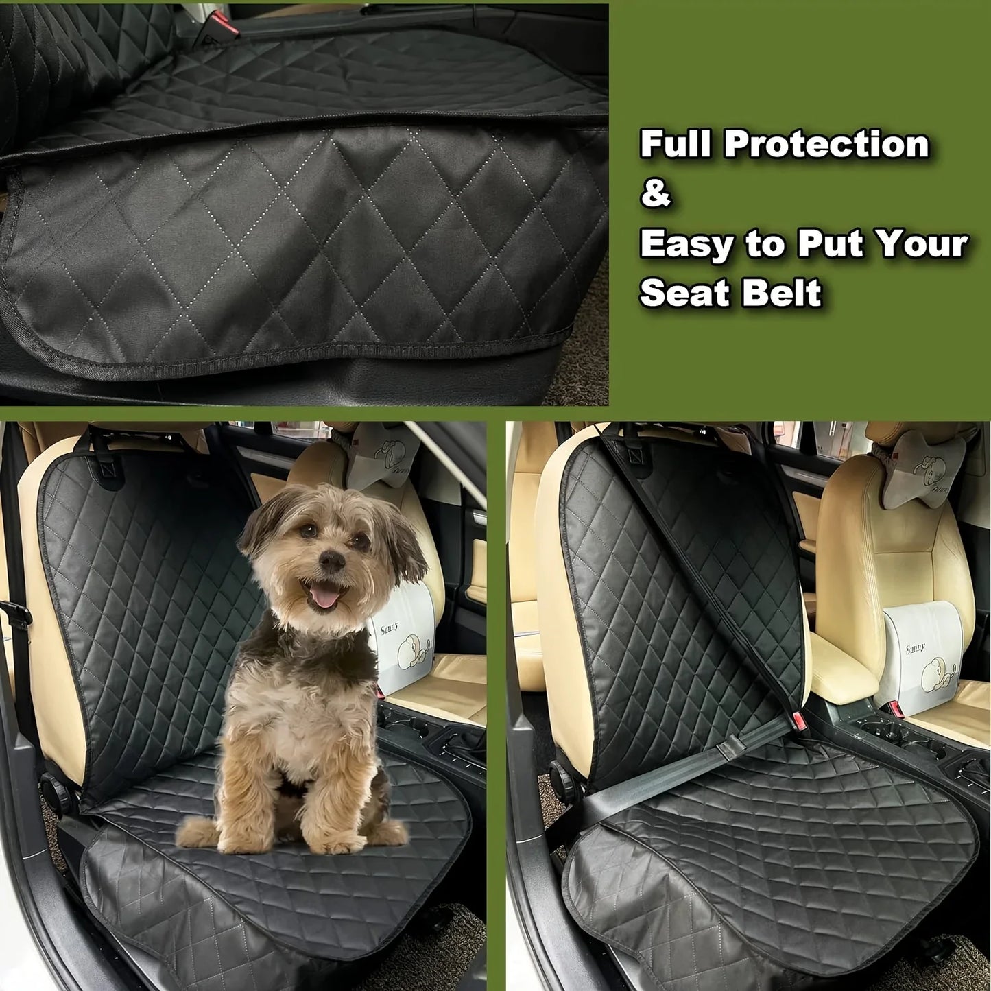 Dog Front Passenger Seat Protector — Non-Slip Waterproof Car Seat Cover