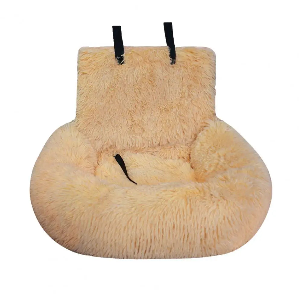 Plush Dog Booster Car Seat Bed — Washable Detachable Cushion, Multiple Sizes