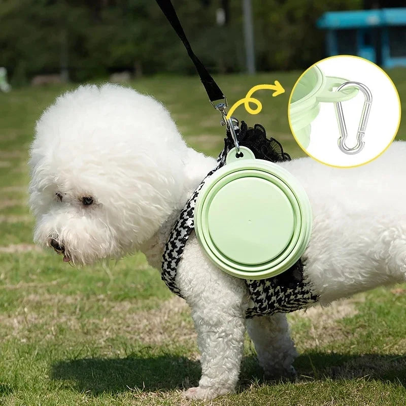 Foldable Dog Travel Bowl — Collapsible Silicone 350ml/1000ml, Multiple Colors