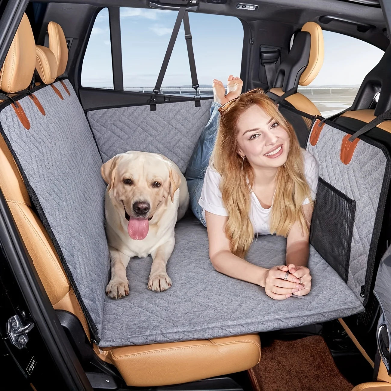 Durable Dog Car Hammock Seat Cover — Waterproof Scratch-Proof Easy Install