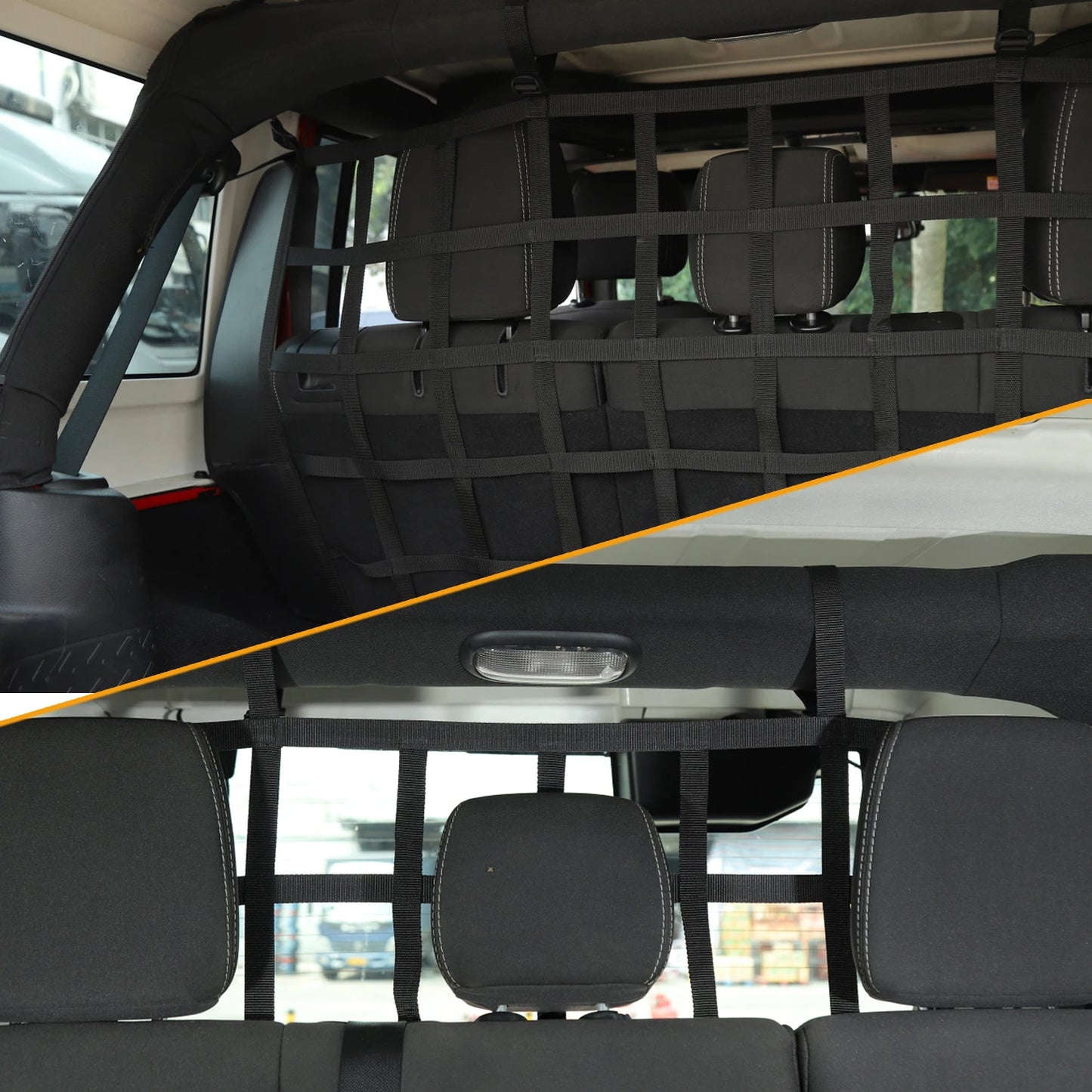 Dog Car Safety Barrier Net for Jeep Wrangler JK/JL/Gladiator 2007–2025