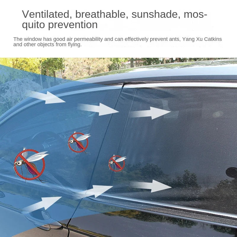 Car Rear Window Sunshade 2-Pack — UV Mesh Privacy Curtain, 6 Colors