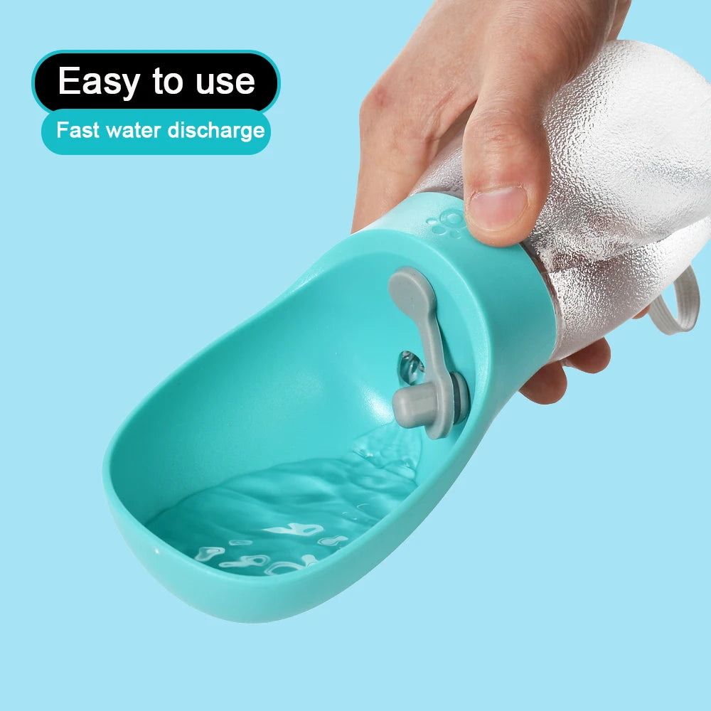 Portable Dog Travel Water Bottle — Leak-Proof with Flip Bowl