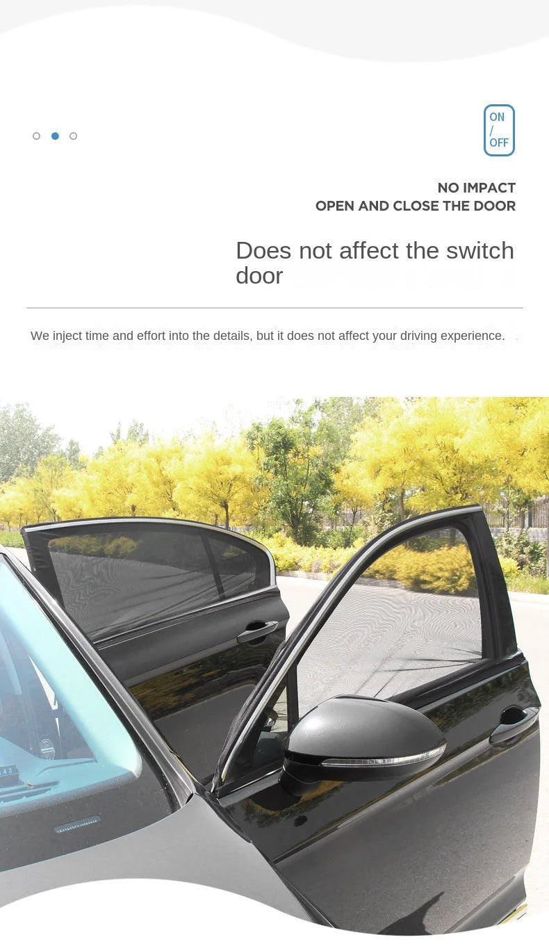 Car Rear Window Sunshade 2-Pack — UV Mesh Privacy Curtain, 6 Colors