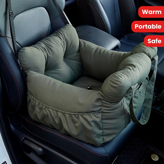 Dog Car Seat with Safety Belt — Non-Slip Washable Travel Carrier, All Sizes