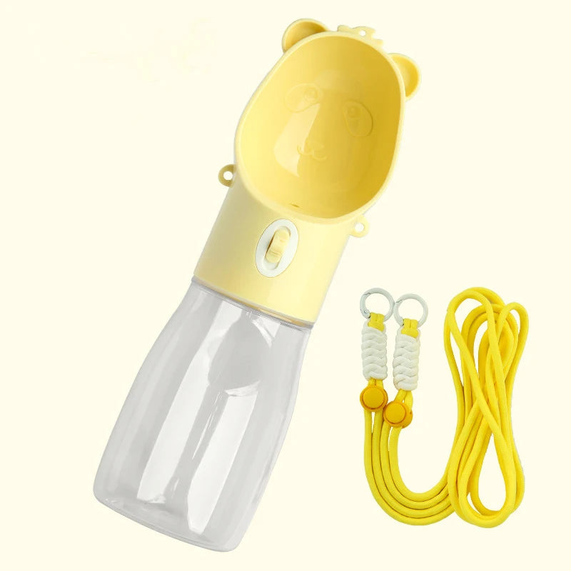 Leakproof Dog Travel Water Bottle with Built-In Bowl — Multiple Sizes