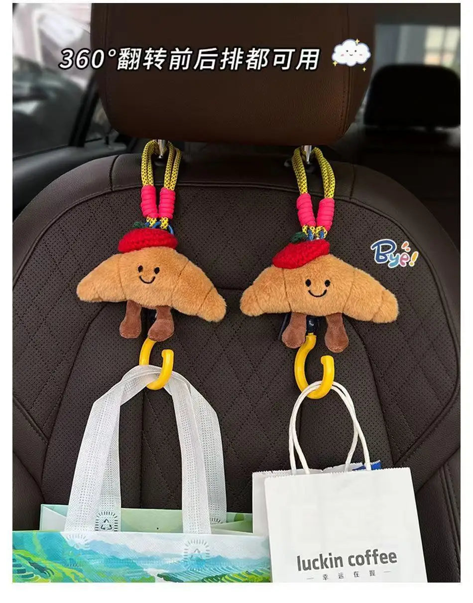 Car Backseat Organizer with Purse Hooks — Cute Multi-Pocket Storage Bag