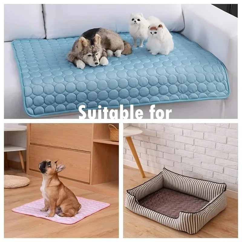 Dog Cooling Mat — Ice Pad for Small & Large Dogs, Summer Car & Home Use