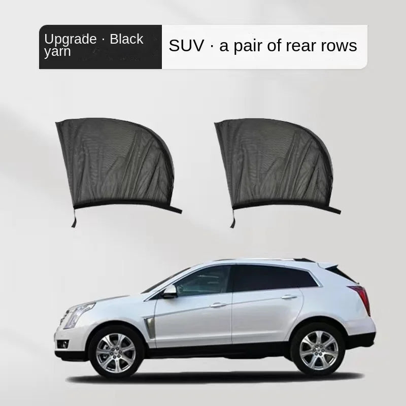 Car Rear Window Sunshade 2-Pack — UV Mesh Privacy Curtain, 6 Colors