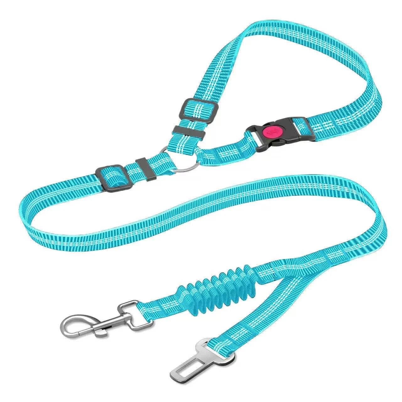 Adjustable Dog Car Seat Belt with Bungee Shock Buffer — 3 Sizes