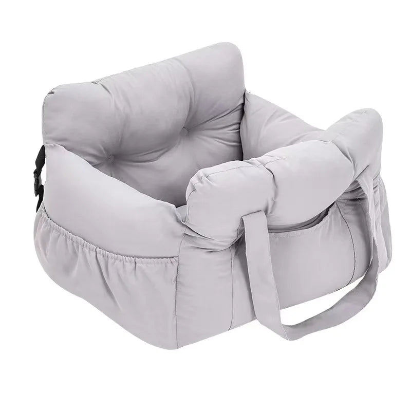 Dog Car Seat with Safety Belt — Non-Slip Washable Travel Carrier, All Sizes