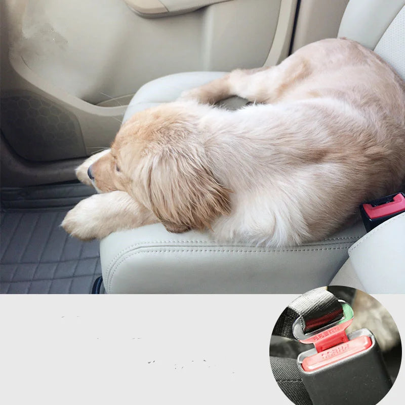 Universal Dog & Cat Car Safety Buckle Clip — Adjustable Nylon, 9 Sizes
