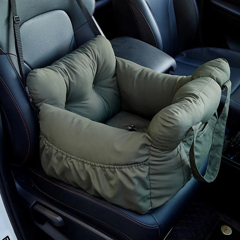 Dog Car Seat with Safety Belt — Non-Slip Washable Travel Carrier, All Sizes