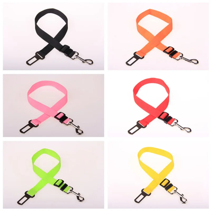 Universal Dog & Cat Car Safety Buckle Clip — Adjustable Nylon, 9 Sizes