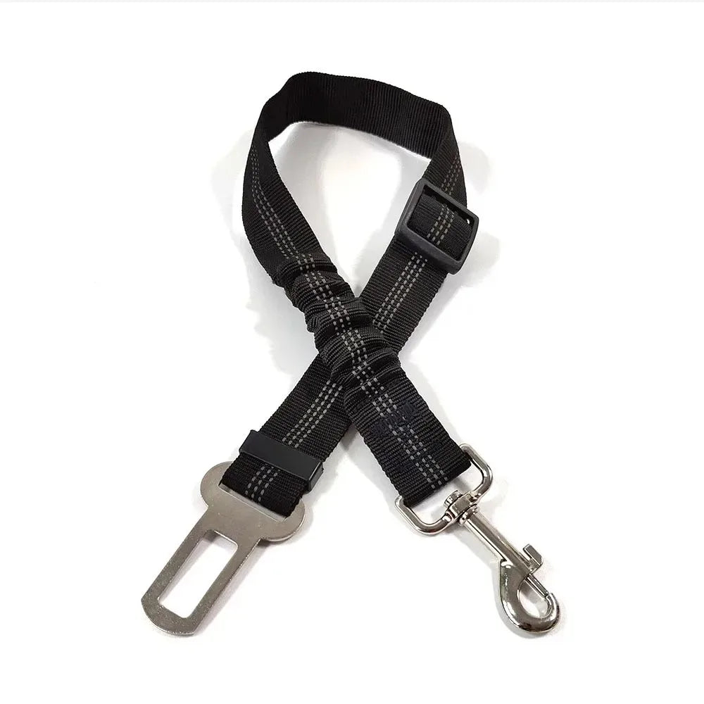 Anti-Shock Dog Car Seat Belt — Bungee Buffer Reflective Nylon Safety Harness
