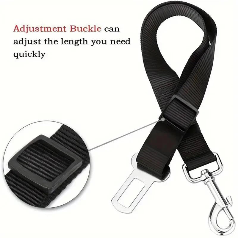Premium Dog & Cat Car Safety Belt — Reflective Adjustable Traction Collar