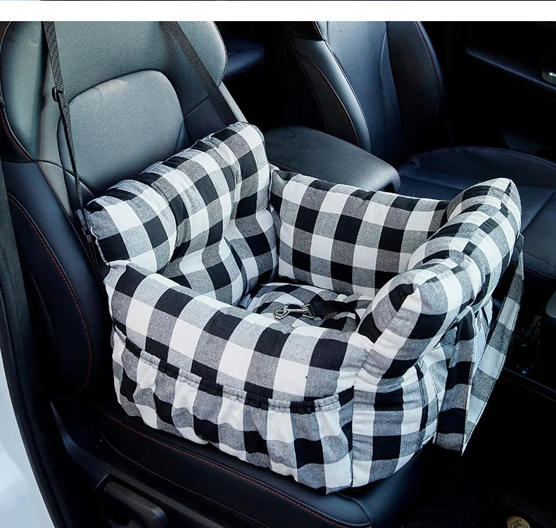 Dog Car Seat with Safety Belt — Non-Slip Washable Travel Carrier, All Sizes