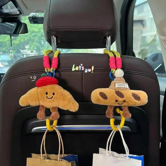 Car Backseat Organizer with Purse Hooks — Cute Multi-Pocket Storage Bag