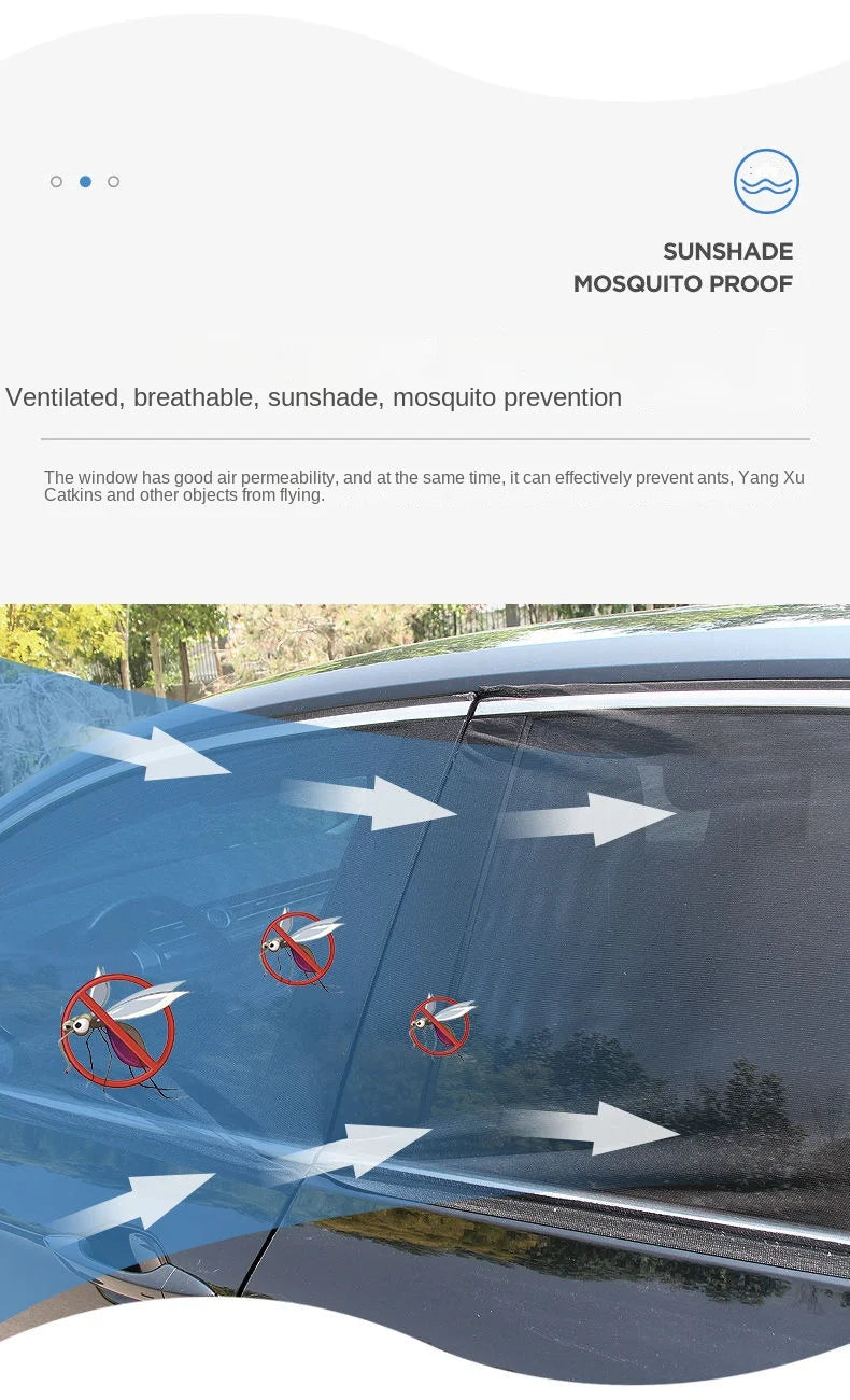 Car Rear Window Sunshade 2-Pack — UV Mesh Privacy Curtain, 6 Colors