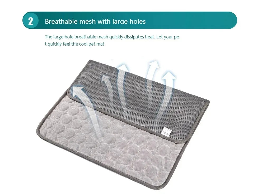 Dog Cooling Mat — Ice Pad for Small & Large Dogs, Summer Car & Home Use