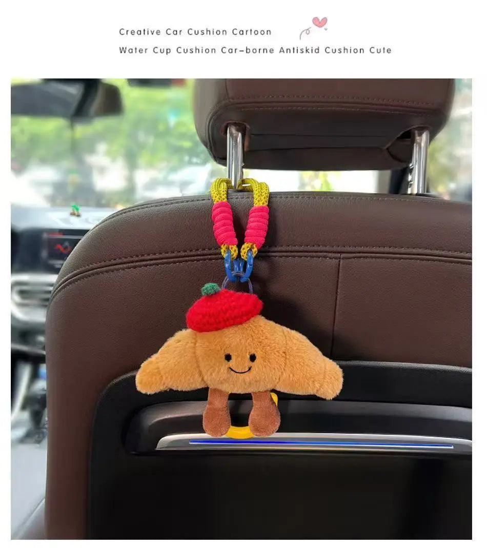 Car Backseat Organizer with Purse Hooks — Cute Multi-Pocket Storage Bag