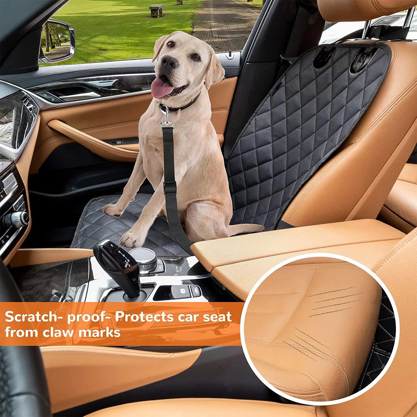 Quilted Waterproof Dog Front Seat Cover — Non-Slip Padded Protector for All Cars