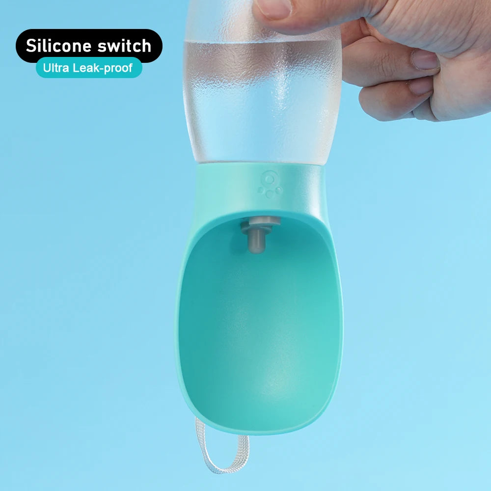 Portable Dog Travel Water Bottle — Leak-Proof with Flip Bowl