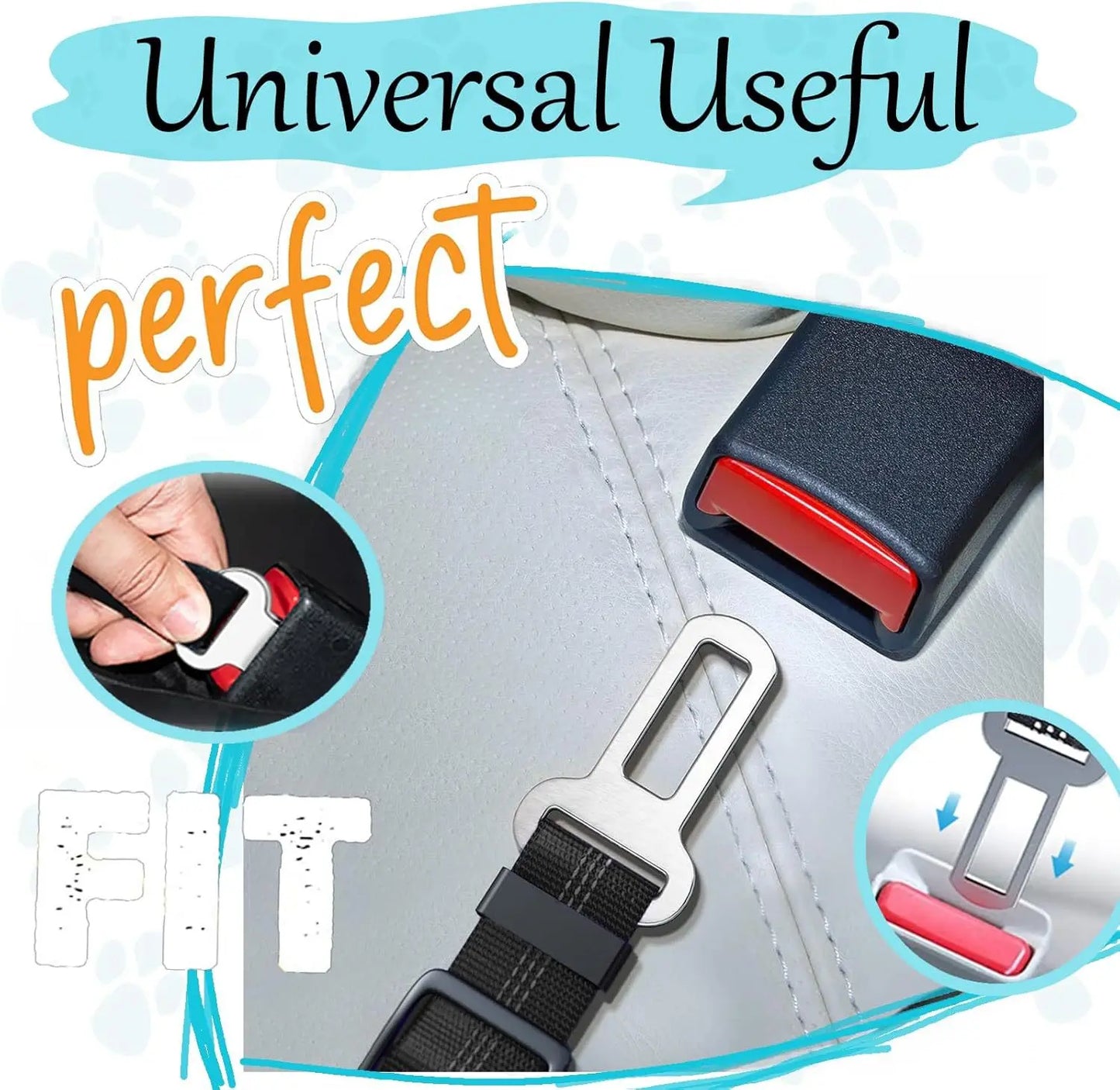 Adjustable Dog Car Seat Belt with Bungee Shock Buffer — 3 Sizes