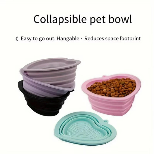 Collapsible Silicone Pet Bowl — Portable Travel Food & Water Dish, 4 Colors