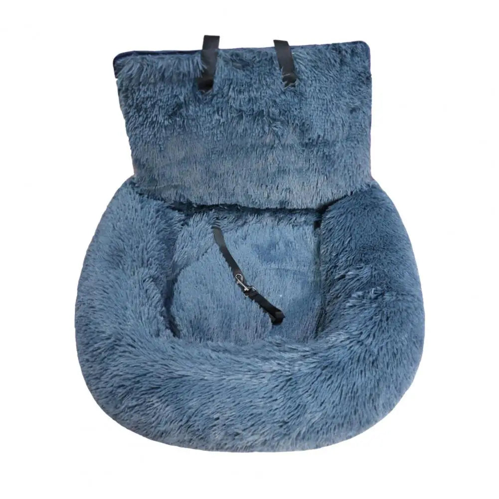 Plush Dog Booster Car Seat Bed — Washable Detachable Cushion, Multiple Sizes