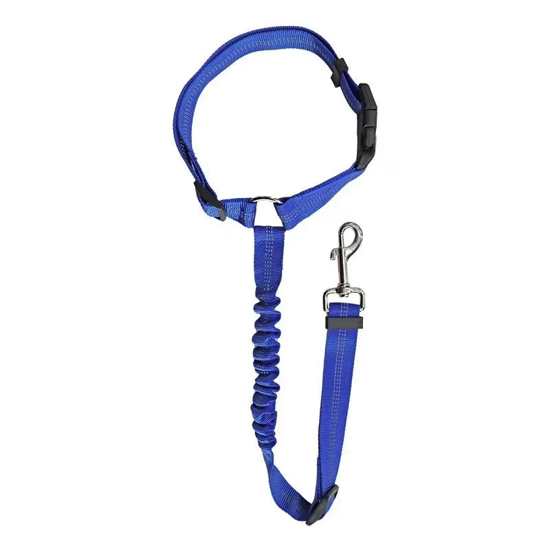 Reflective Dog & Cat Car Safety Belt — Adjustable Collar Leash with Traction Rope
