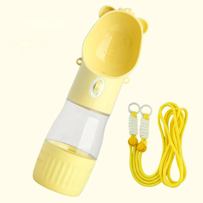 Leakproof Dog Travel Water Bottle with Built-In Bowl — Multiple Sizes