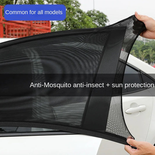 Car Rear Window Sunshade 2-Pack — UV Mesh Privacy Curtain, 6 Colors