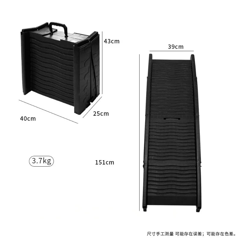 Folding Pet Car Steps with Non-Slip Surface — Dog Climbing Ladder for Large Dogs