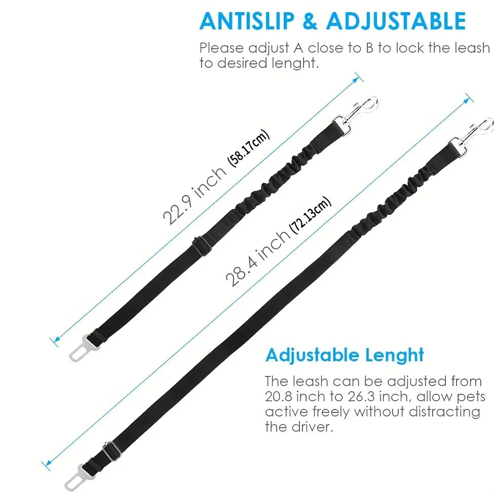 Adjustable Dog Car Seat Belt & Harness Clip