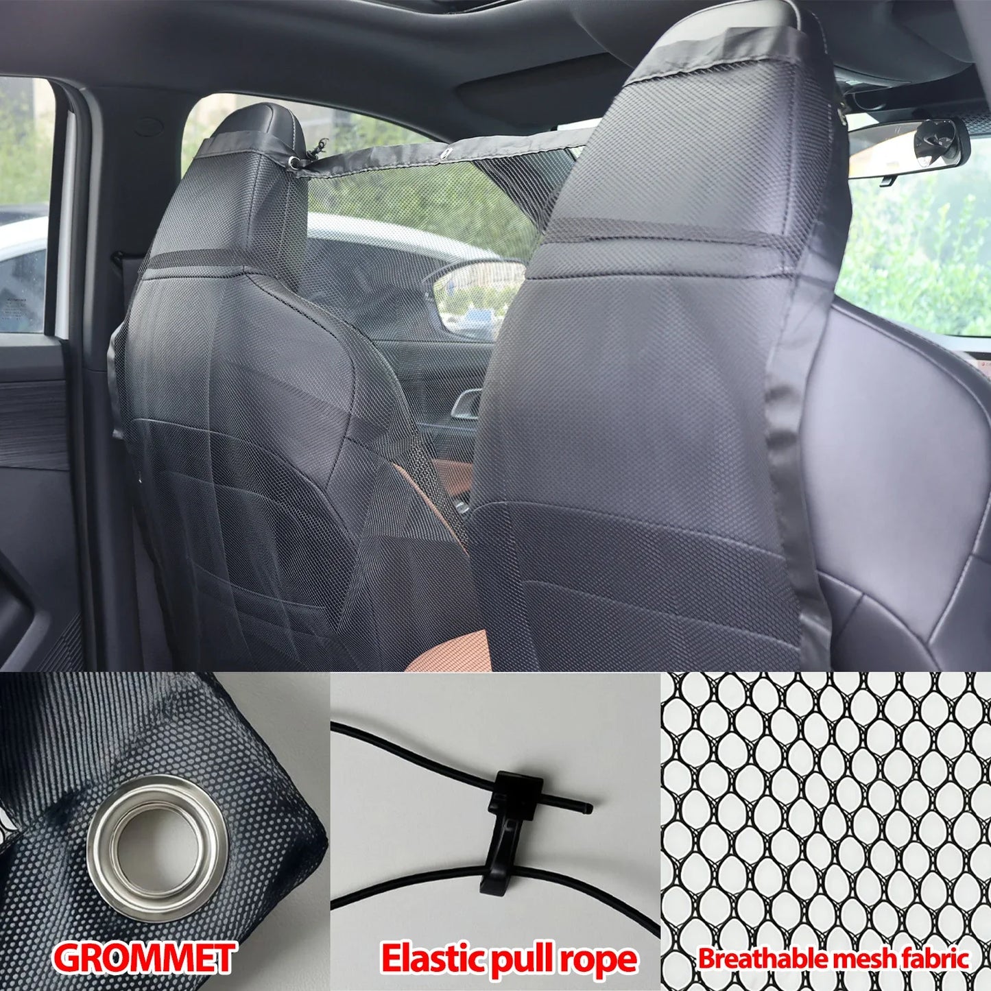Universal Dog Car Safety Barrier Mesh Net — ISOFIX Compatible for SUVs