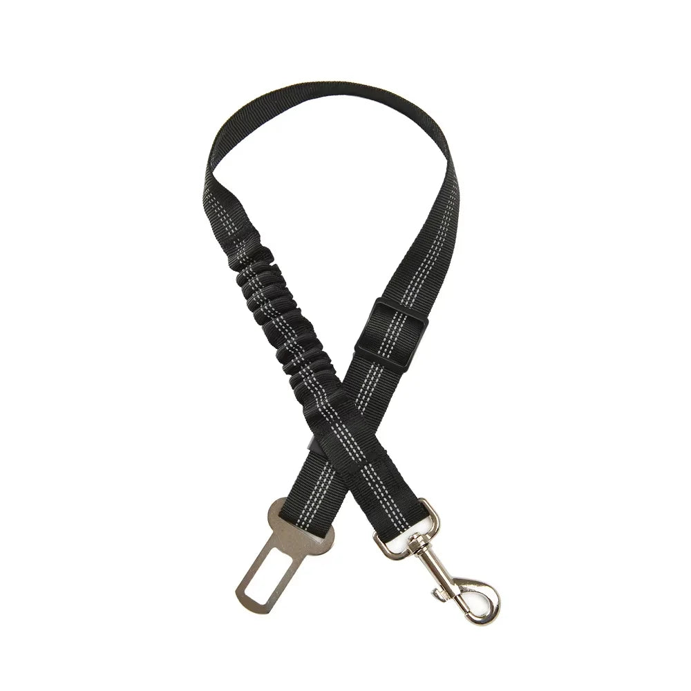 Anti-Shock Dog Car Seat Belt — Bungee Buffer Reflective Nylon Safety Harness