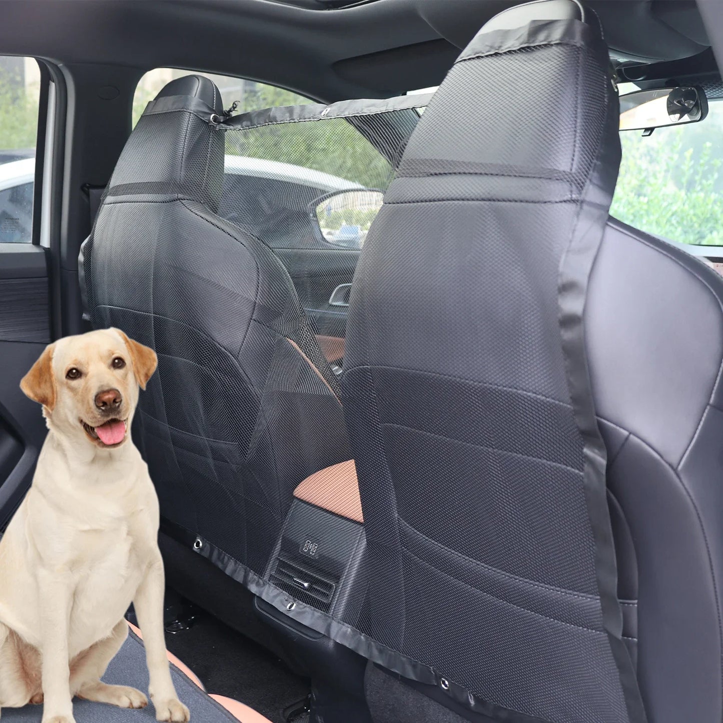 Universal Dog Car Safety Barrier Mesh Net — ISOFIX Compatible for SUVs