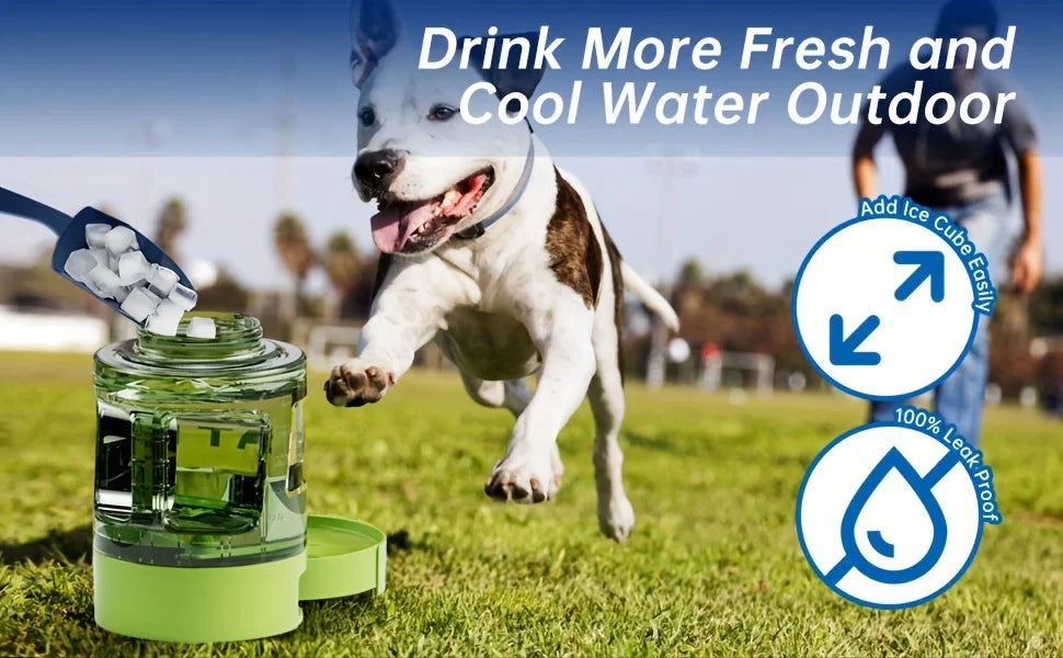 Large Dog Travel Water Bottle — 74oz Leakproof Built-In Bowl for Hiking & Camping