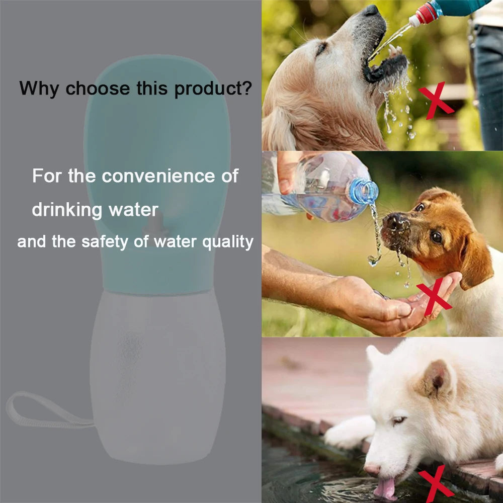 Portable Dog Travel Water Bottle — Leak-Proof with Flip Bowl