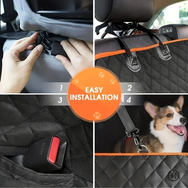 Upgraded Dog Car Seat Hammock — Waterproof Scratch-Resistant Back Seat Cover