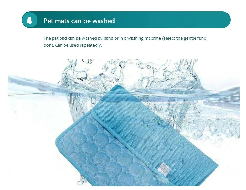 Dog Cooling Mat — Ice Pad for Small & Large Dogs, Summer Car & Home Use