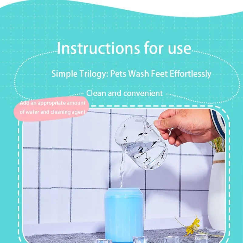 Portable Dog Paw Cleaner Cup — Soft Silicone Foot Washing Brush, 9 Sizes