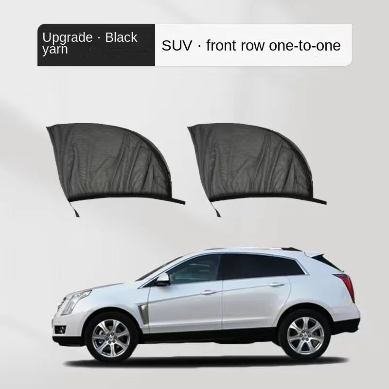 Car Rear Window Sunshade 2-Pack — UV Mesh Privacy Curtain, 6 Colors