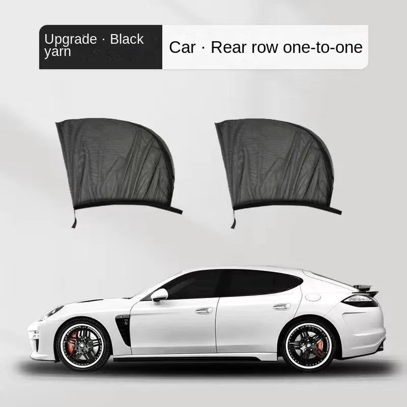 Car Rear Window Sunshade 2-Pack — UV Mesh Privacy Curtain, 6 Colors
